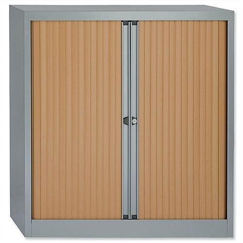 Bisley A4 EuroTambour Including 2 Shelves W1000xD430xH1030mm Beech Shutters Silver Frame ET410/10/2SB Bisley A4 EuroTambour Including 2 Shelves W1000xD430xH1030mm Beech Shutters Silver Frame ET410/10/2SB