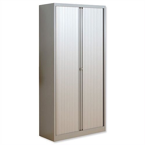Bisley Euro Tambour for A4 W1000xD430xH1980mm 4 Shelves Silver ET410/19/4SS Bisley Euro Tambour for A4 W1000xD430xH1980mm 4 Shelves Silver ET410/19/4SS