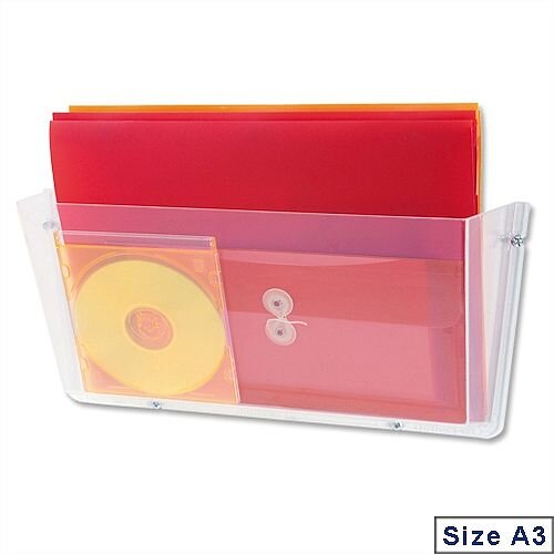 A3 Literature Wall Pocket Unbreakable Landscape Crystal Deflecto A3 Literature Wall Pocket Unbreakable Landscape Crystal Deflecto