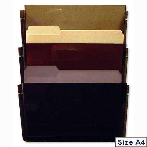 Literature Wall Pockets Unbreakable A4 Landscape Smoke Pack 3 Deflecto Literature Wall Pockets Unbreakable A4 Landscape Smoke Pack 3 Deflecto