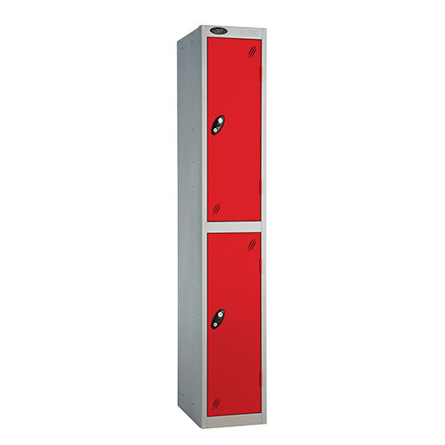 Probe 2 Door Extra Deep Locker ACTIVECOAT W305xD460xH1780mm Silver Body Red Doors Probe 2 Door Extra Deep Locker ACTIVECOAT W305xD460xH1780mm Silver Body Red Doors