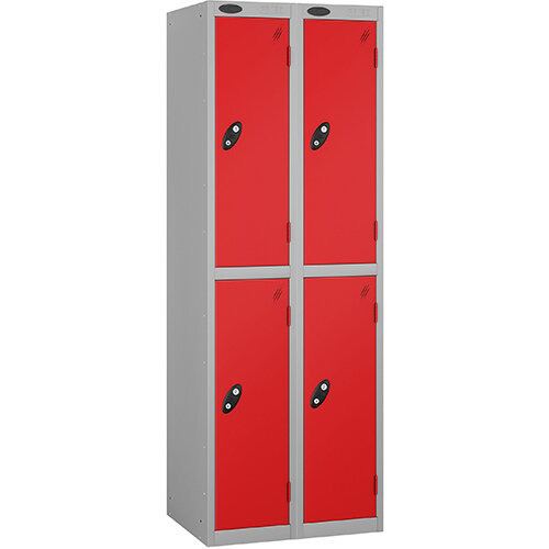 Probe 2 Door Locker Nest of 2 ACTIVECOAT W305xD305xH1780mm Silver Body Red Doors By Lion Steel Probe 2 Door Locker Nest of 2 ACTIVECOAT W305xD305xH1780mm Silver Body Red Doors By Lion Steel