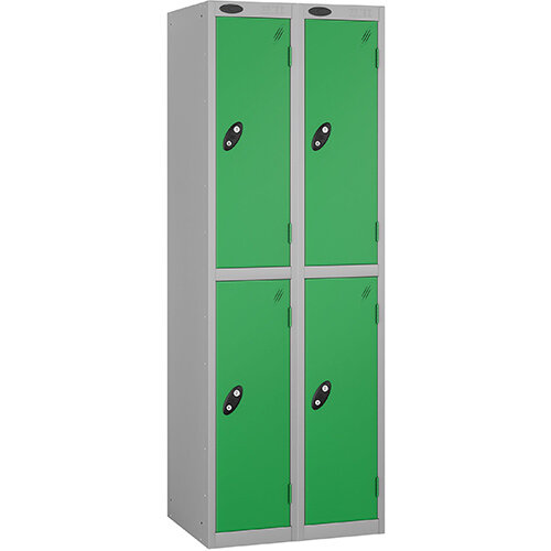Probe 2 Door Extra Deep Locker ACTIVECOAT W305xD460xH1780mm Nest of 2 Silver Body Green Doors By Lion Steel Probe 2 Door Extra Deep Locker ACTIVECOAT W305xD460xH1780mm Nest of 2 Silver Body Green Doors By Lion Steel
