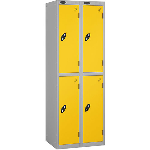 Probe 2 Door Extra Deep Locker ACTIVECOAT W305xD460xH1780mm Nest of 2 Silver Body Yellow Doors By Lion Steel Probe 2 Door Extra Deep Locker ACTIVECOAT W305xD460xH1780mm Nest of 2 Silver Body Yellow Doors By Lion Steel
