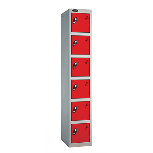 Probe 6 Door Locker ACTIVECOAT W305xD305xH1780mm Silver Body Red Doors Probe 6 Door Locker ACTIVECOAT W305xD305xH1780mm Silver Body Red Doors