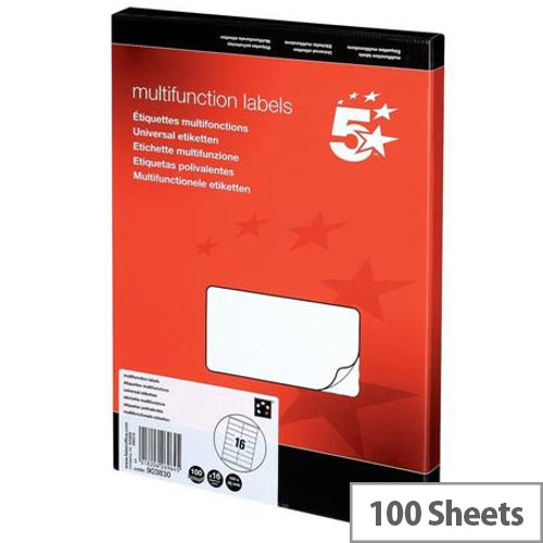 Multifunctional 21 Per Sheet Labels 5 Star 70x42.4mm (2100 Labels) Multifunctional 21 Per Sheet Labels 5 Star 70x42.4mm (2100 Labels)