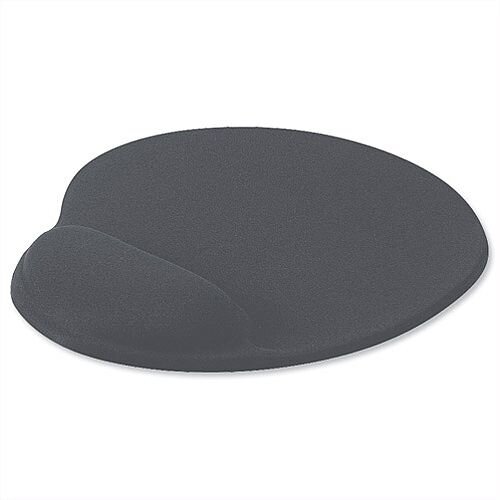 Mouse Mat Ergonomic Non-slip with Gel Wrist Rest Grey Charcoal