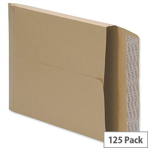 5 Star C4 Gusset 115gsm Envelopes Manilla Peel and Seal Pack of 125