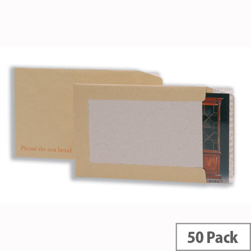 5 Star Board Backed Envelopes 444x368mm Peel and Seal Manilla (Pack 50) 