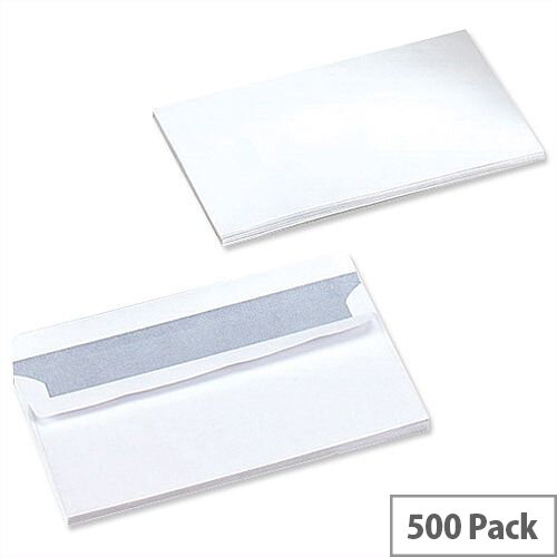 5 Star Office White DL Envelopes Self Seal Wallet 90gsm Pack of 500 5 Star Office White DL Envelopes Self Seal Wallet 90gsm Pack of 500