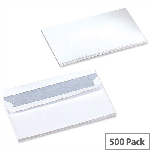 5 Star Office White DL Envelopes Self Seal Wallet 90gsm Pack of 500