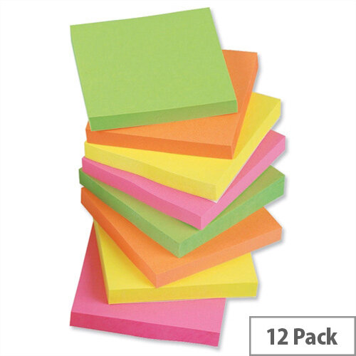 Sticky Notes Neon Pad of 100 Sheets 76x76mm Assorted Pack 12 5 Star Sticky Notes Neon Pad of 100 Sheets 76x76mm Assorted Pack 12 5 Star