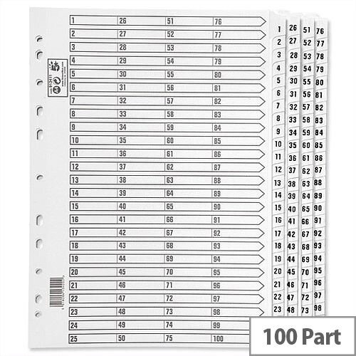 The 5 Star Office Index 1-100 Multi-Punched Strip Tabs – Hold 1-100 File Dividers, Mylar Reinforcement, Suitable For All Lever Arch Files And Ring Binder Folders &Durable (913411) The 5 Star Office Index 1-100 Multi-Punched Strip Tabs – Hold 1-100 File Dividers, Mylar Reinforcement, Suitable For All Lever Arch Files And Ring Binder Folders &Durable (913411)