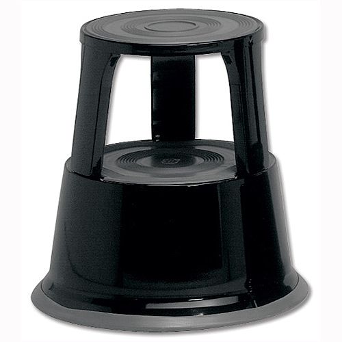 5 Star Step Stool Mobile Spring-loaded Castors Max 150kg Black