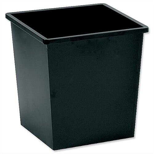 5 Star Office Waste Desk Bin Square Steel Scratch Resistant W325xD325xH350mm 27 Litres Black