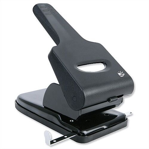 Heavy Duty 2 Hole Punch Metal with Plastic Base Capacity 65 Sheets Black and Grey 5 Star