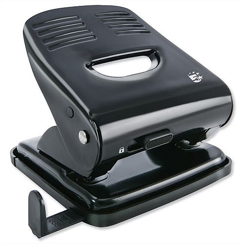 2 Hole Paper Punch Metal with Plastic Base Capacity 30 sheets Black and Grey 5 Star 2 Hole Paper Punch Metal with Plastic Base Capacity 30 sheets Black and Grey 5 Star