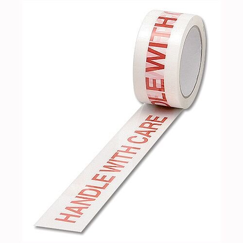 Printed Tape Handle with Care 50mm x 66m Red on White Pack 6 Printed Tape Handle with Care 50mm x 66m Red on White Pack 6