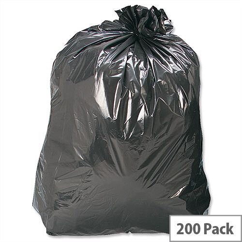 Refuse Sacks Medium Duty Recycled 120 Gauge 110 Litre Capacity Black Box 200