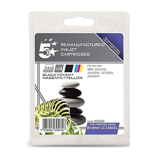 Brother LC1280XL Compatible 4 Colour Value Pack Inkjet Cartridges 5 Star Brother LC1280XL Compatible 4 Colour Value Pack Inkjet Cartridges 5 Star