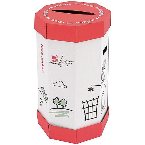 5 Star Remarkable Loop Paper Recycling Office Waste Bins 60L (Pack 5) 5 Star Remarkable Loop Paper Recycling Office Waste Bins 60L (Pack 5)
