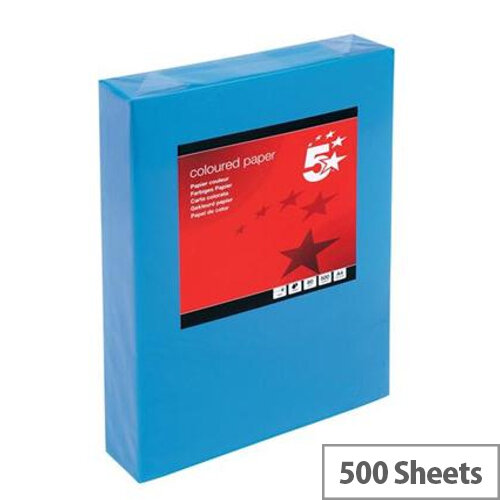 5 Star Deep Blue A4 Printer Paper Multifunctional Ream-Wrapped 80gsm 500 Sheets 