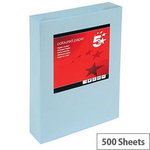 5 Star Light Blue A3 Paper Coloured 80gsm Multifunctional Ream-Wrapped 500 Sheets 