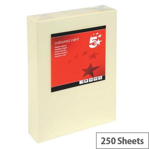 5 Star Light Cream A4 Card Paper Multifunctional 160gsm Pack of 250 Sheets 5 Star Light Cream A4 Card Paper Multifunctional 160gsm Pack of 250 Sheets