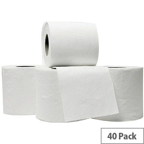 5 Star Luxury Toilet Tissue Paper Rolls White 240 Sheets per Roll (Pack 40 Rolls)