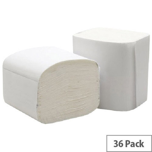5 Star Pack of 36 Bulk Pack Dispenser Toilet Paper Tissues Refills White 250 Sheets per Sleeve 2Ply