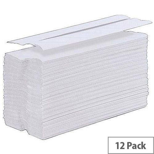 5 Star Paper Hand Towel C-Fold 1-Ply 12 Sleeves of 200 Towels White (2400 Sheets)