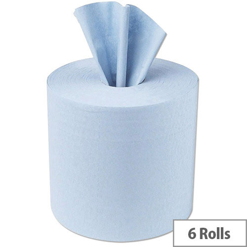 5 Star Facilities Centre Feed Tissues Refill Paper Rolls for Jumbo Dispenser 1-ply L300m x W200mm Blue Pack of 6 5 Star Facilities Centre Feed Tissues Refill Paper Rolls for Jumbo Dispenser 1-ply L300m x W200mm Blue Pack of 6