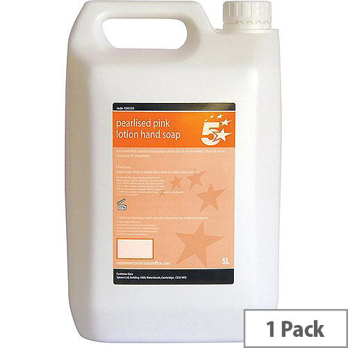 5 Star Lotion Hand Soap Pink Dispensers Refill 5 Litre (Pack 1) 5 Star Lotion Hand Soap Pink Dispensers Refill 5 Litre (Pack 1)