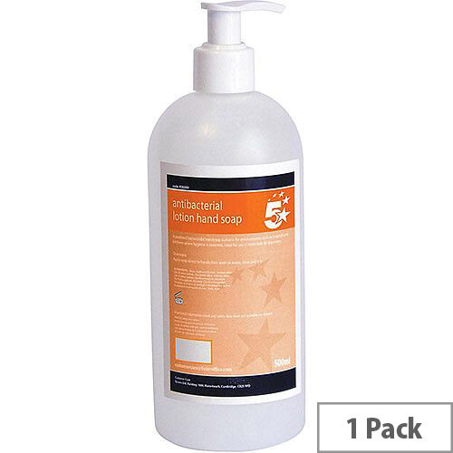 5 Star Pearlised Anti-Bacterial Lotion Hand Wash Soap 500ml Refill Pack 1