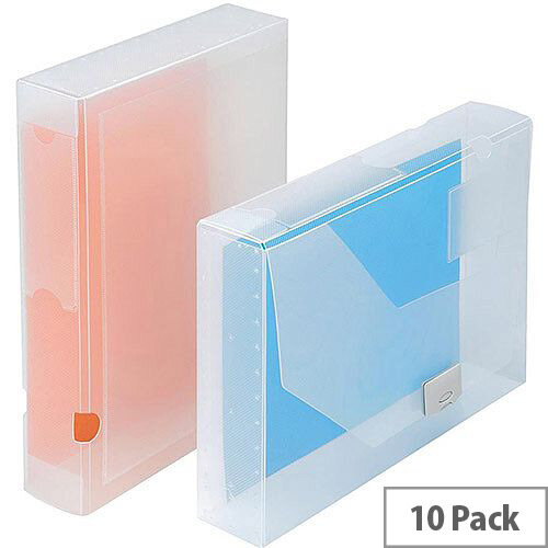 5 Star Office  A4  Document Box Polypropylene 60mm Clear  Pack 10