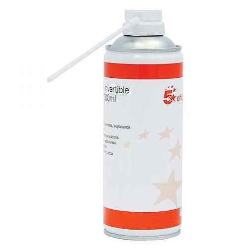 5 Star Office Spray Duster 200ml Can - HFC Free Compressed gas to remove debris and dirt from hard to reach areas - can be used on all printers, keyboards and other office equipment 5 Star Office Spray Duster 200ml Can - HFC Free Compressed gas to remove debris and dirt from hard to reach areas - can be used on all printers, keyboards and other office equipment