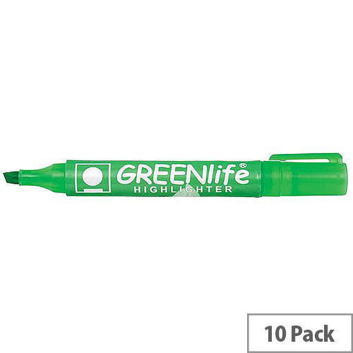 5 Star Eco Highlighter Pens 1-5mm Line Green Pack 10
