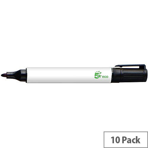 5 Star Eco Permanent Marker Bullet Tip 2-5mm Line Black Pack of 10 5 Star Eco Permanent Marker Bullet Tip 2-5mm Line Black Pack of 10