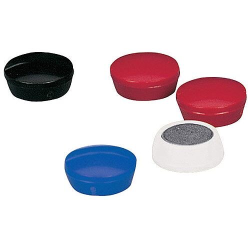 5 Star Office Round Plastic Covered Magnets 20mm Blue  Pack 10