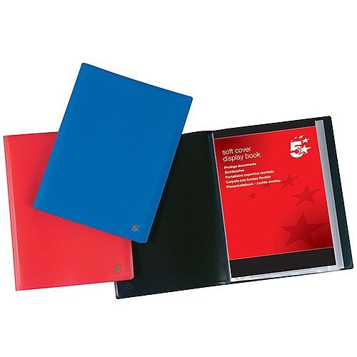 5 Star Office Display Book Soft Cover Lightweight Polypropylene 10 Pockets A4 Black 5 Star Office Display Book Soft Cover Lightweight Polypropylene 10 Pockets A4 Black
