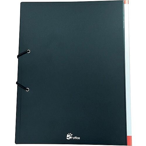 5 Star Office Display Book Hardback Cover Polypropylene 36 Pockets A4 Black