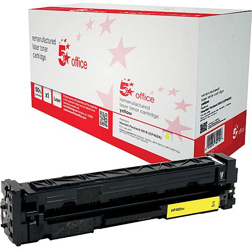 5 Star Office Remanufactured Laser Toner Cartridge Page Life 2300pp Yellow HP 201X CF402X Alternative