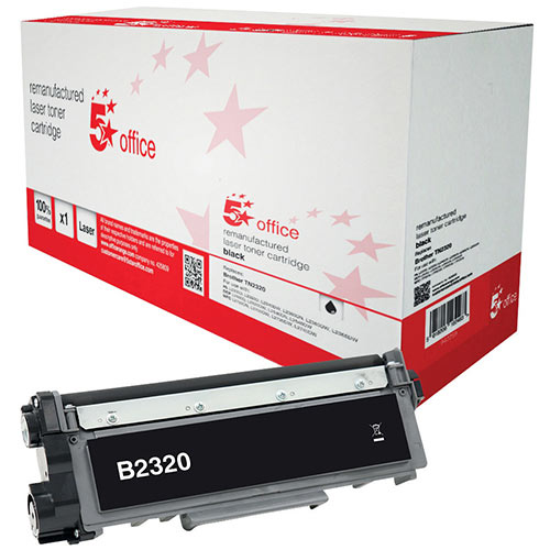 5 Star Office Remanufactured Brother TN-2320 Black Yield 2,600 Pages Laser Toner Cartridge Ref 942259 5 Star Office Remanufactured Brother TN-2320 Black Yield 2,600 Pages Laser Toner Cartridge Ref 942259