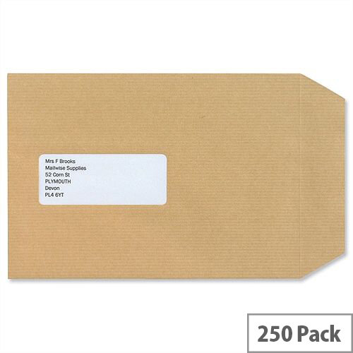 New Guardian C5 Window Manilla 130gsm Envelopes Self Seal Pocket Pack 250 Ref A23013