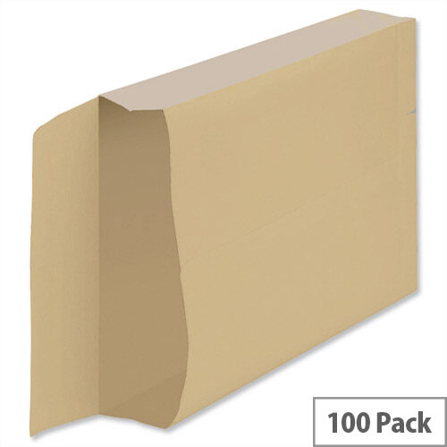 New Guardian Armour Gusset C4 Envelopes Manilla 130gsm Peel and Seal Pack of 100