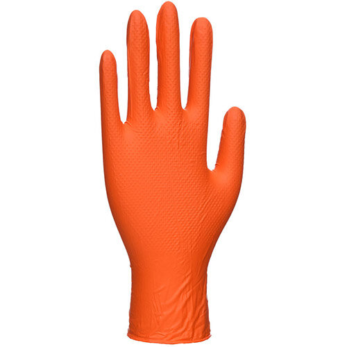 Portwest A930 Pack of 100 Nitrile HD Disposable Gloves Orange XL