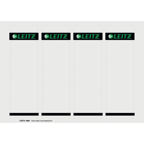 Leitz PC Printable Spine Labels for Plastic Lever Arch Files Laser Short Wide Grey 25 A4 Sheets - 4 Labels per Sheet 100 Labels Leitz PC Printable Spine Labels for Plastic Lever Arch Files Laser Short Wide Grey 25 A4 Sheets - 4 Labels per Sheet 100 Labels
