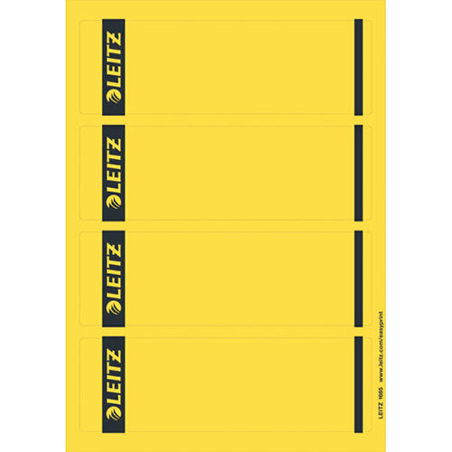 Leitz PC Printable Spine Labels for Standard Lever Arch Files Laser Short Wide Yellow 25 A4 Sheets - 4 Labels per Sheet 100 Labels Leitz PC Printable Spine Labels for Standard Lever Arch Files Laser Short Wide Yellow 25 A4 Sheets - 4 Labels per Sheet 100 Labels