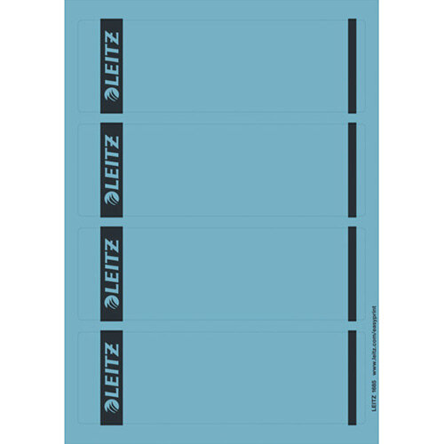 Leitz PC Printable Spine Labels for Standard Lever Arch Files Laser Short Wide Blue 25 A4 Sheets - 4 Labels per Sheet 100 Labels Leitz PC Printable Spine Labels for Standard Lever Arch Files Laser Short Wide Blue 25 A4 Sheets - 4 Labels per Sheet 100 Labels