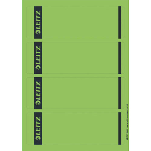 Leitz PC Printable Spine Labels for Standard Lever Arch Files Laser Short Wide Green 25 A4 Sheets - 4 Labels per Sheet 100 Labels